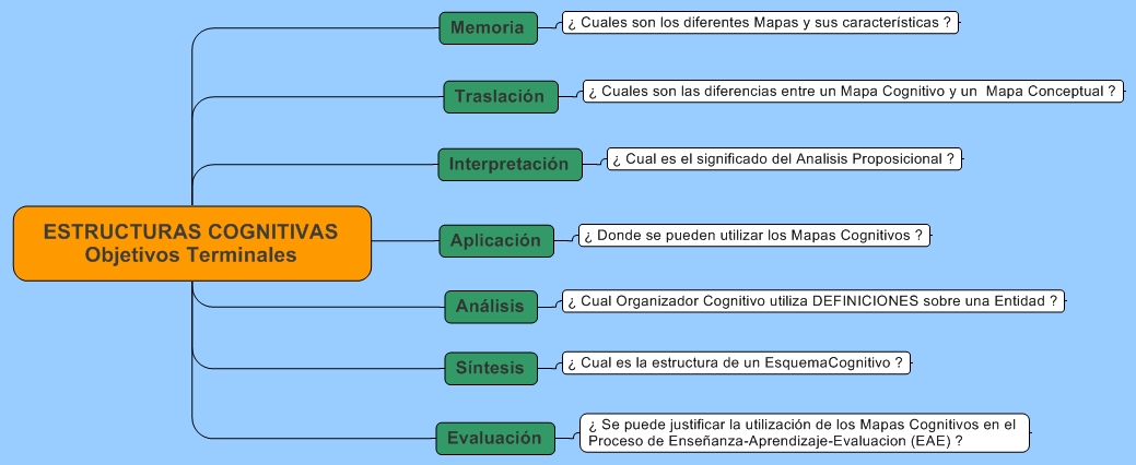 ESTRUCTURAS COGNITIVAS Objetivos Terminales
